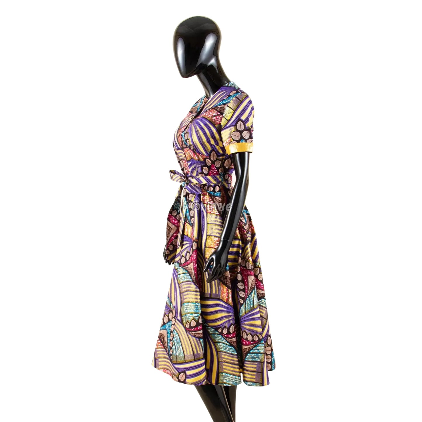 Ada Midi Belted Ankara Dress Jewel Earth Women’s Clothing