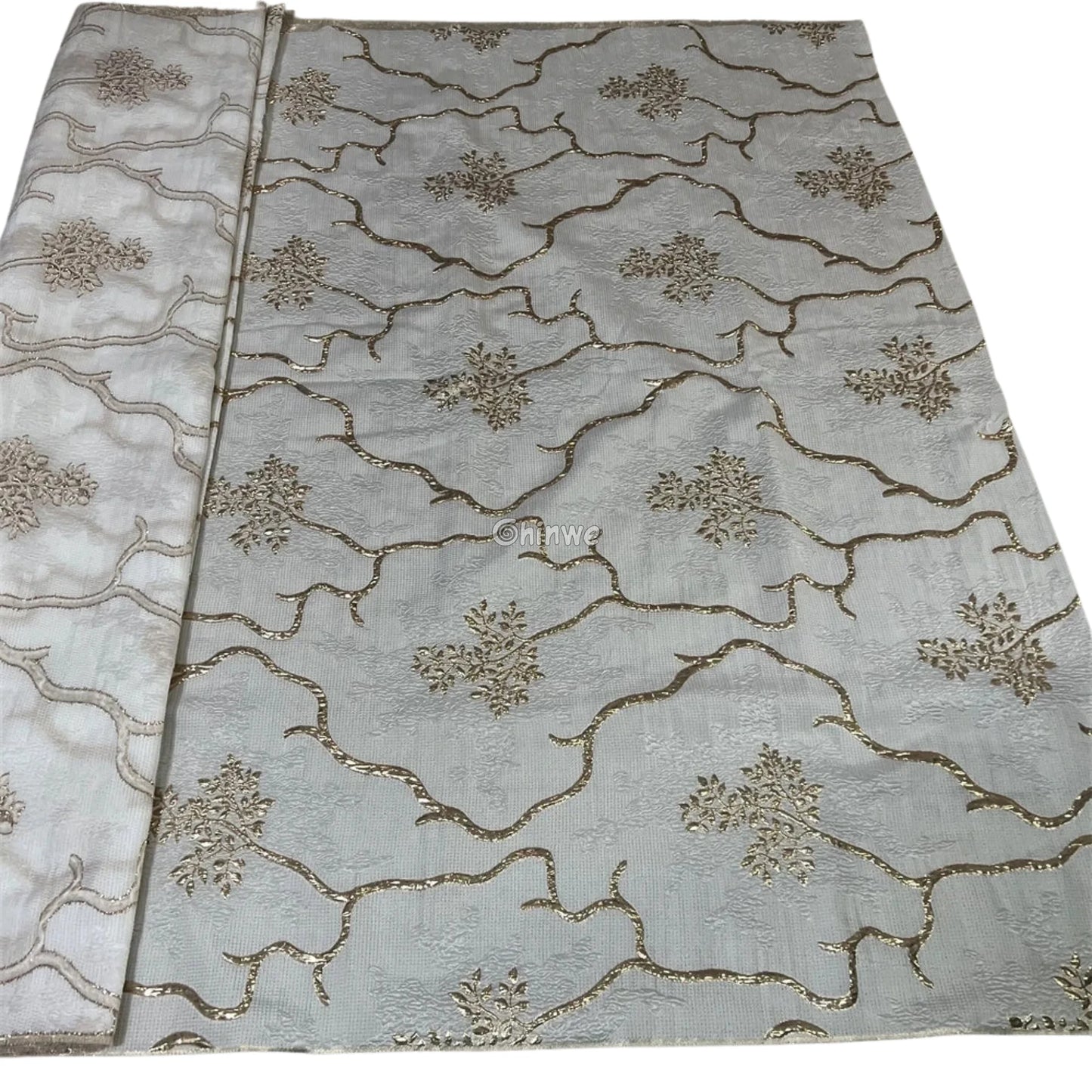 Jacquard Brocade Fabric with Metallic Floral Vines and Raised Texture Available in 7 Luxe Colors African Wax Print