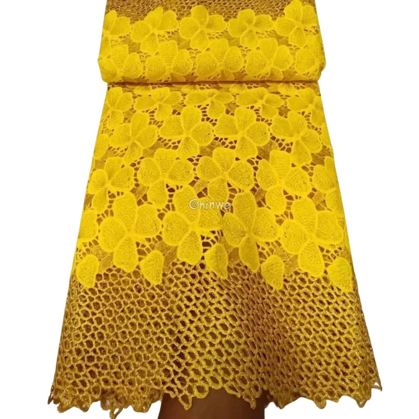 Multicolor & Metallic Corded Guipure Lace Fabric Featuring Embroidered Blossom Motifs & Sequin Accents