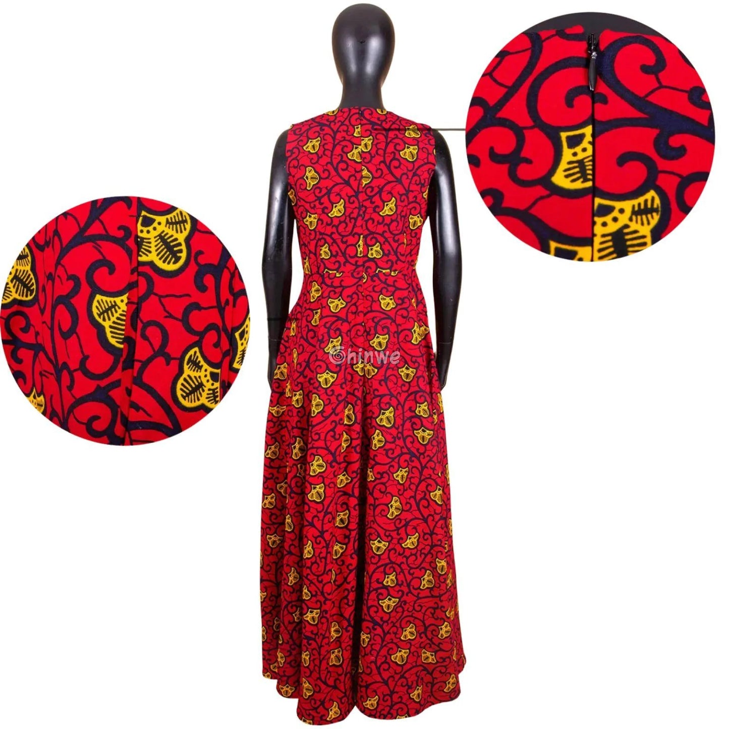 Zara Sleeveless Fit & Flare Ankara Maxi Party Dress - Women’s Clothing