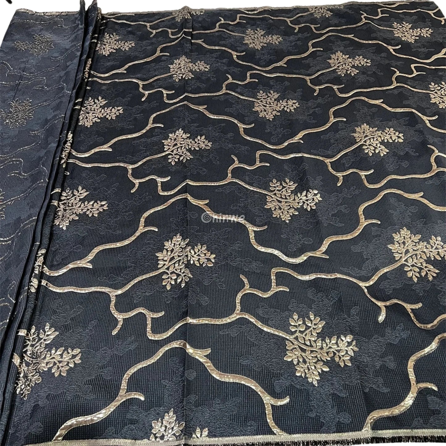 Jacquard Brocade Fabric with Metallic Floral Vines and Raised Texture Available in 7 Luxe Colors African Wax Print