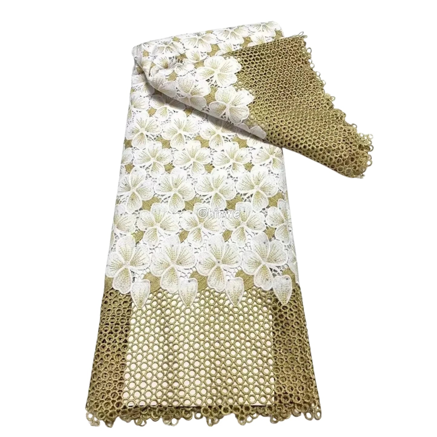 Multicolor & Metallic Corded Guipure Lace Fabric Featuring Embroidered Blossom Motifs & Sequin Accents