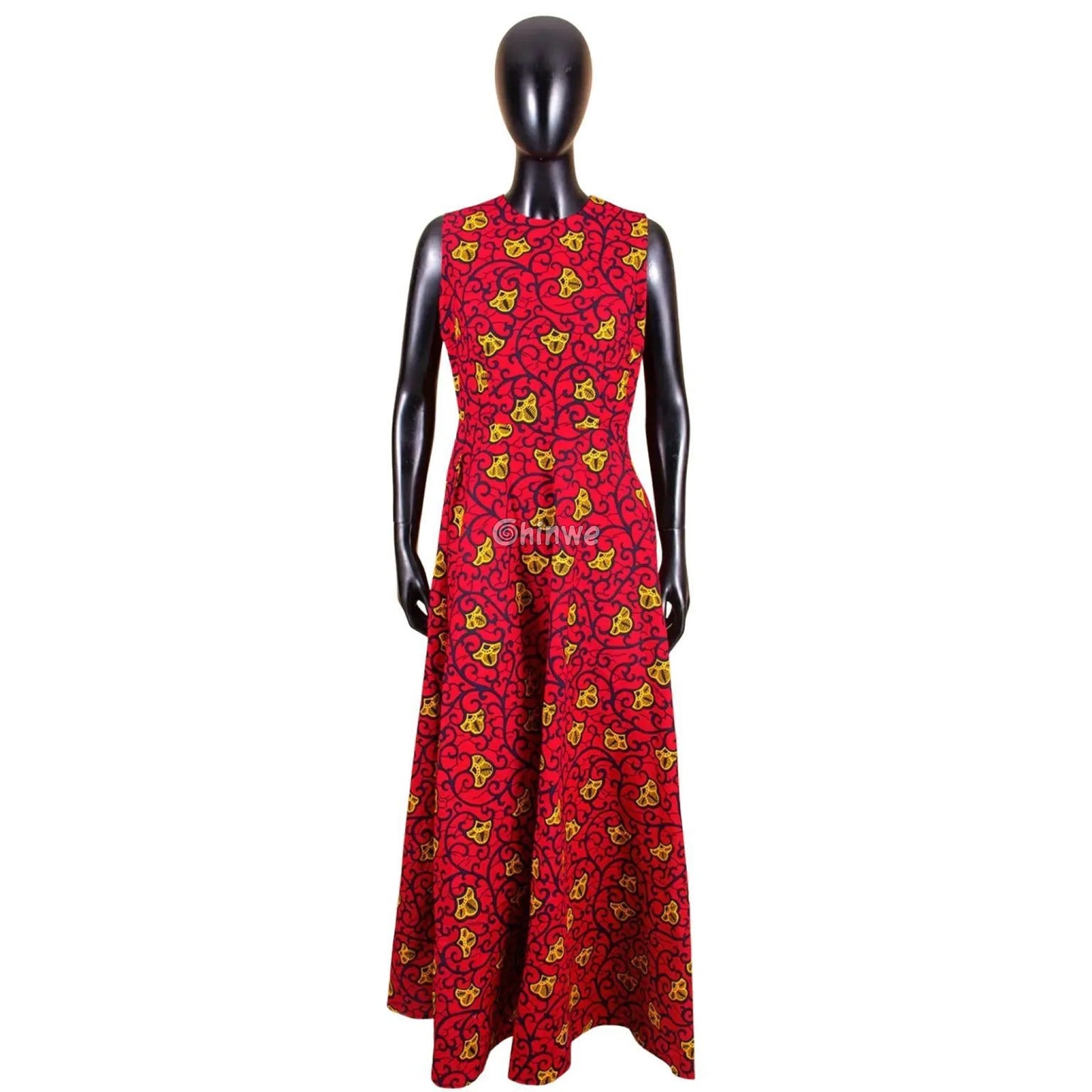 Zara Sleeveless Fit & Flare Ankara Maxi Party Dress - Women’s Clothing
