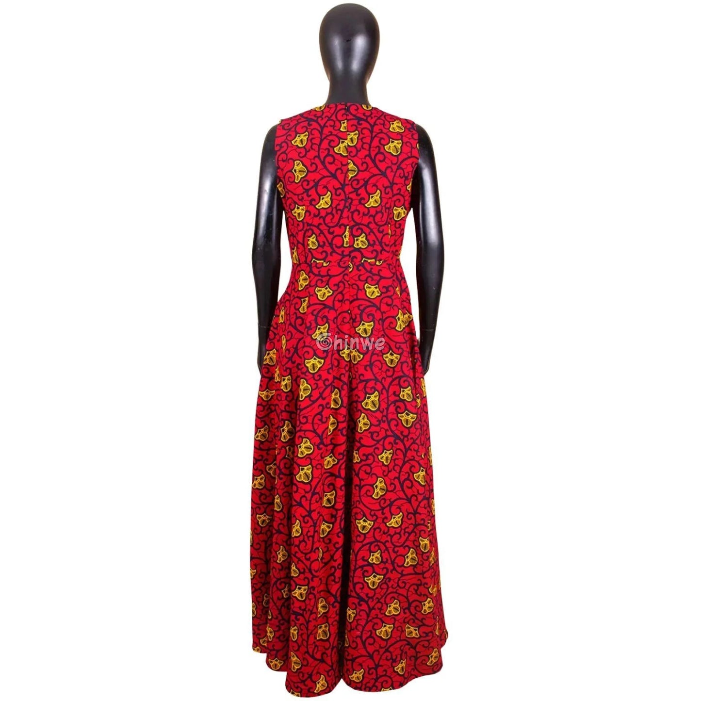 Zara Sleeveless Fit & Flare Ankara Maxi Party Dress - Women’s Clothing