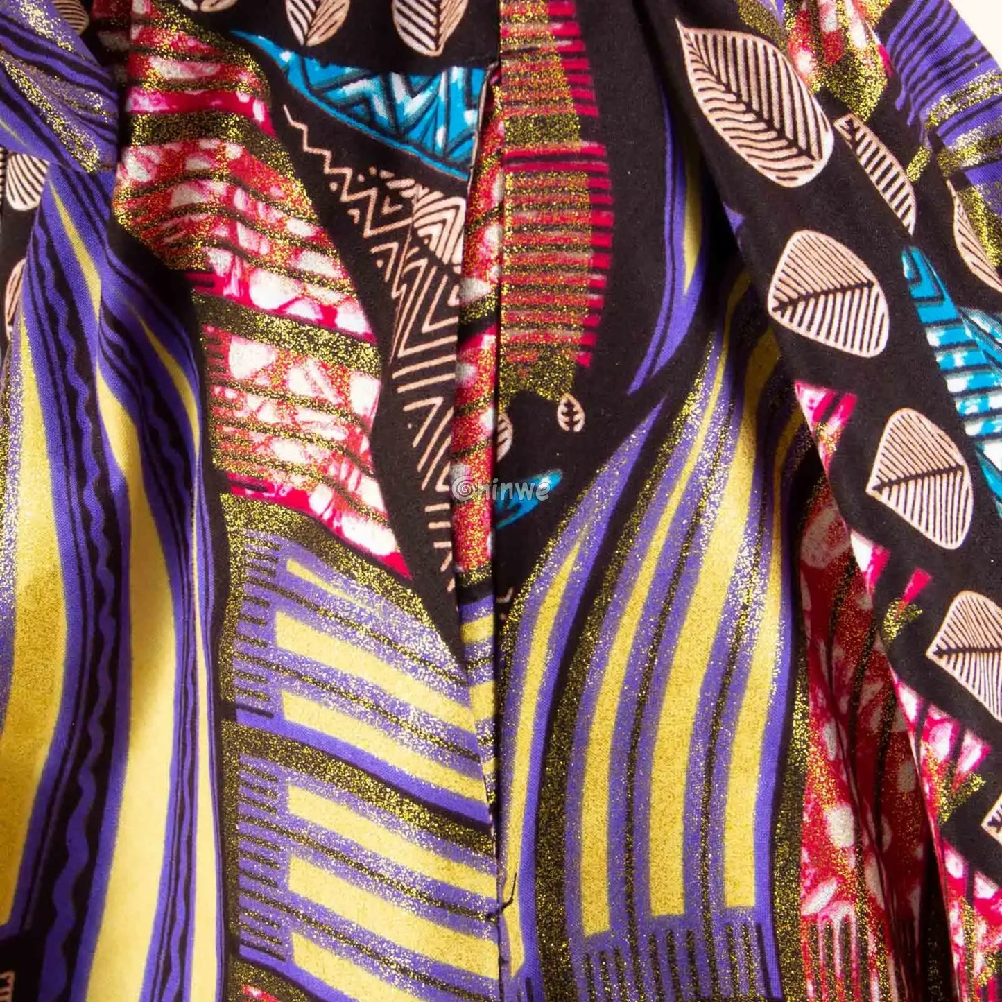 Ada Midi Belted Ankara Dress in Electric Garden Women’s Clothing