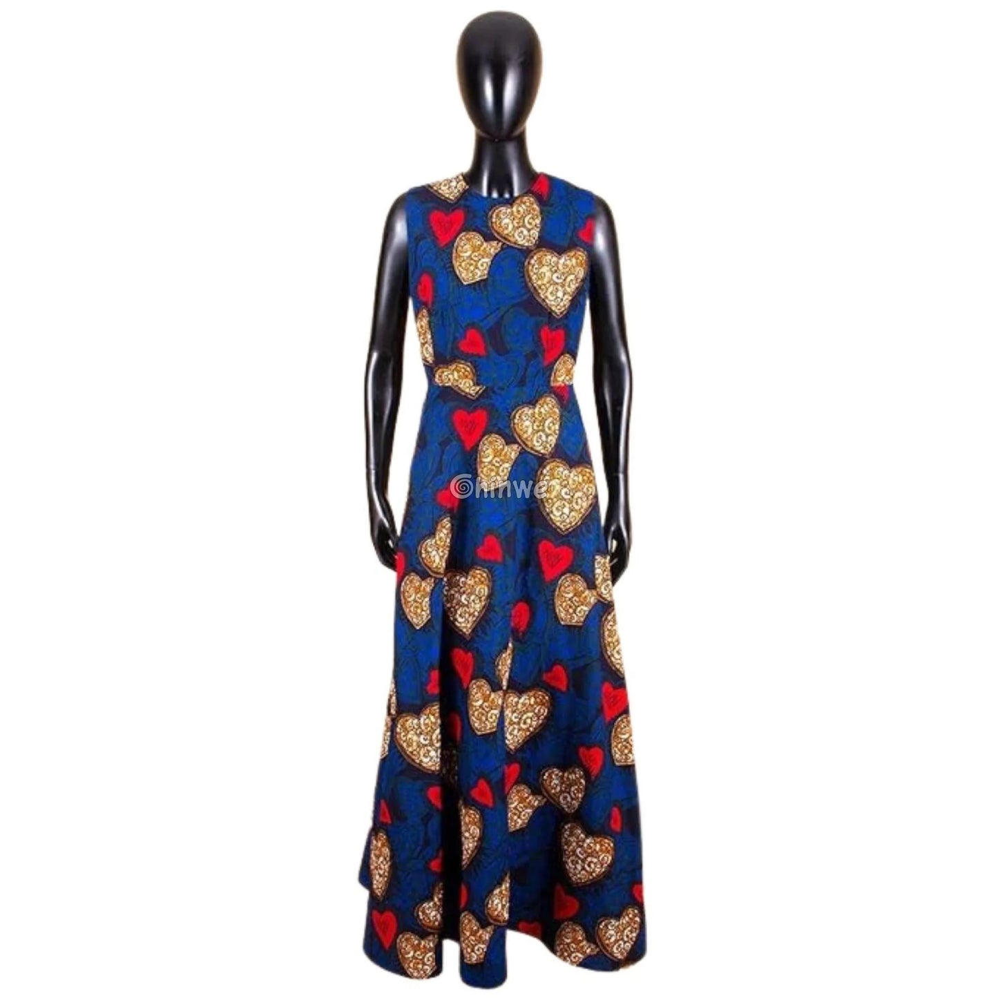 Zara Sleeveless Fit & Flare Ankara Maxi Party Dress - Women’s Clothing