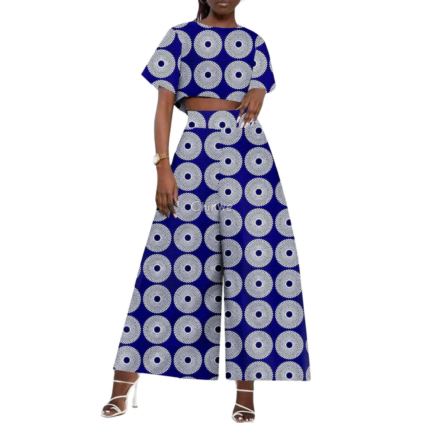 The Adamma Set Two Piece Crop Top and Wide Leg Pants - Women’s Clothing