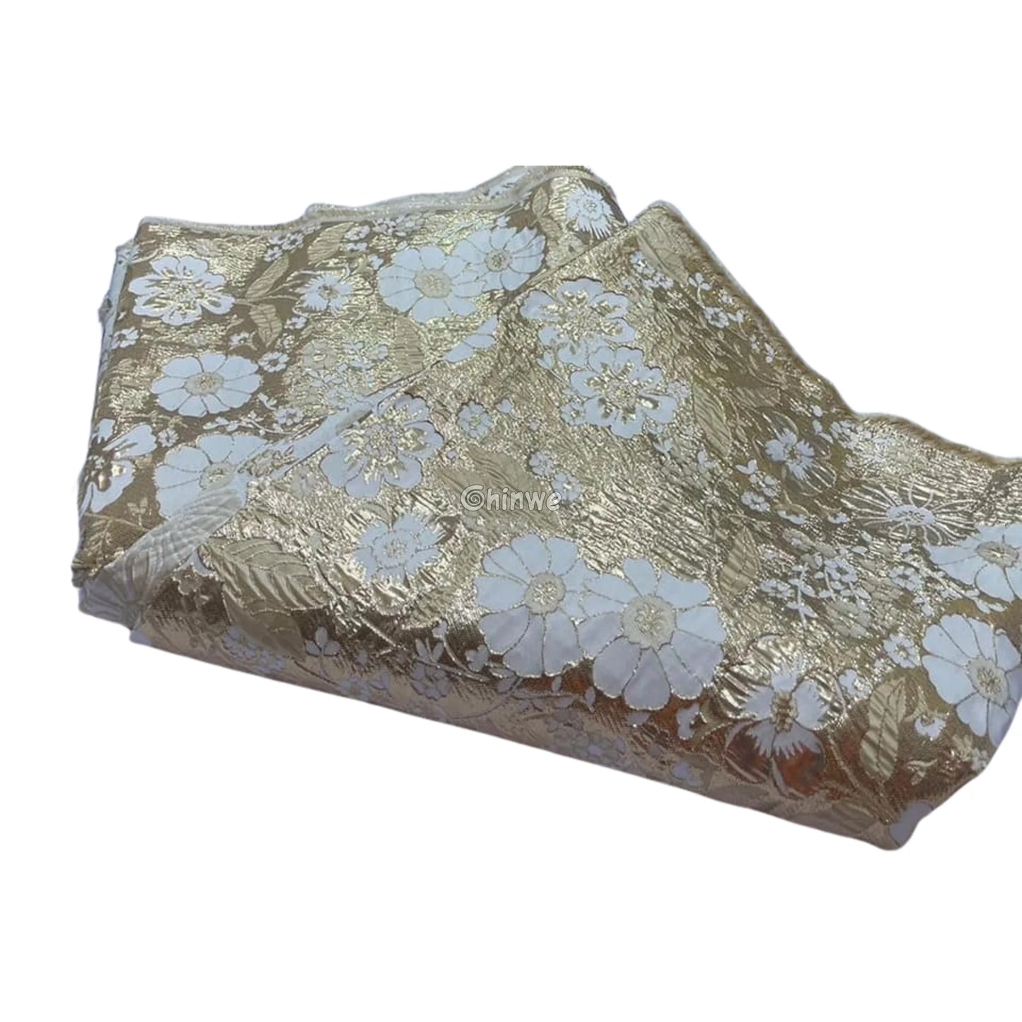 Pumpkin & Glacial Silver Floral Jacquard Brocade with Raised Metallic Threads for Luxe Evening Wear