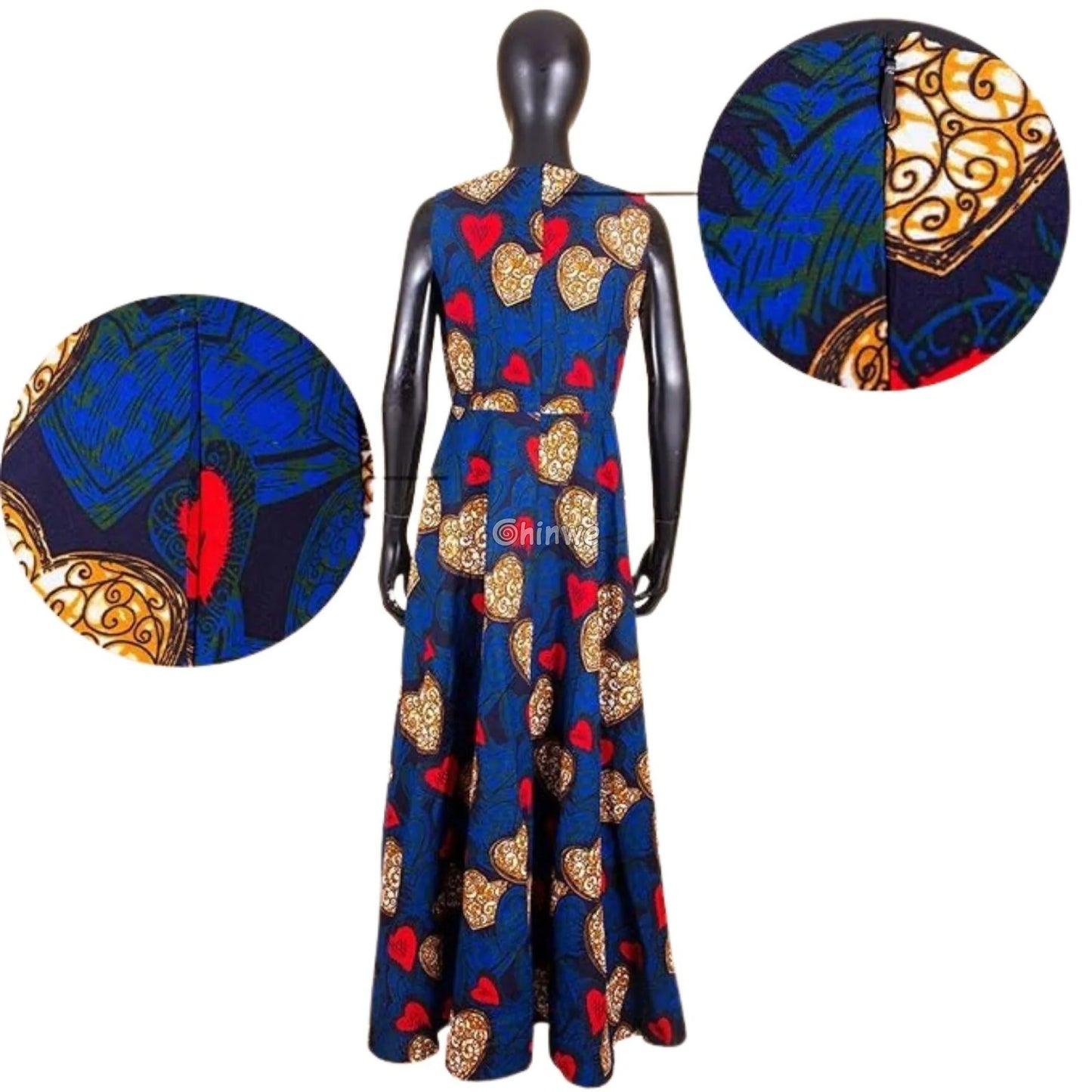 Zara Sleeveless Fit & Flare Ankara Maxi Party Dress - Women’s Clothing