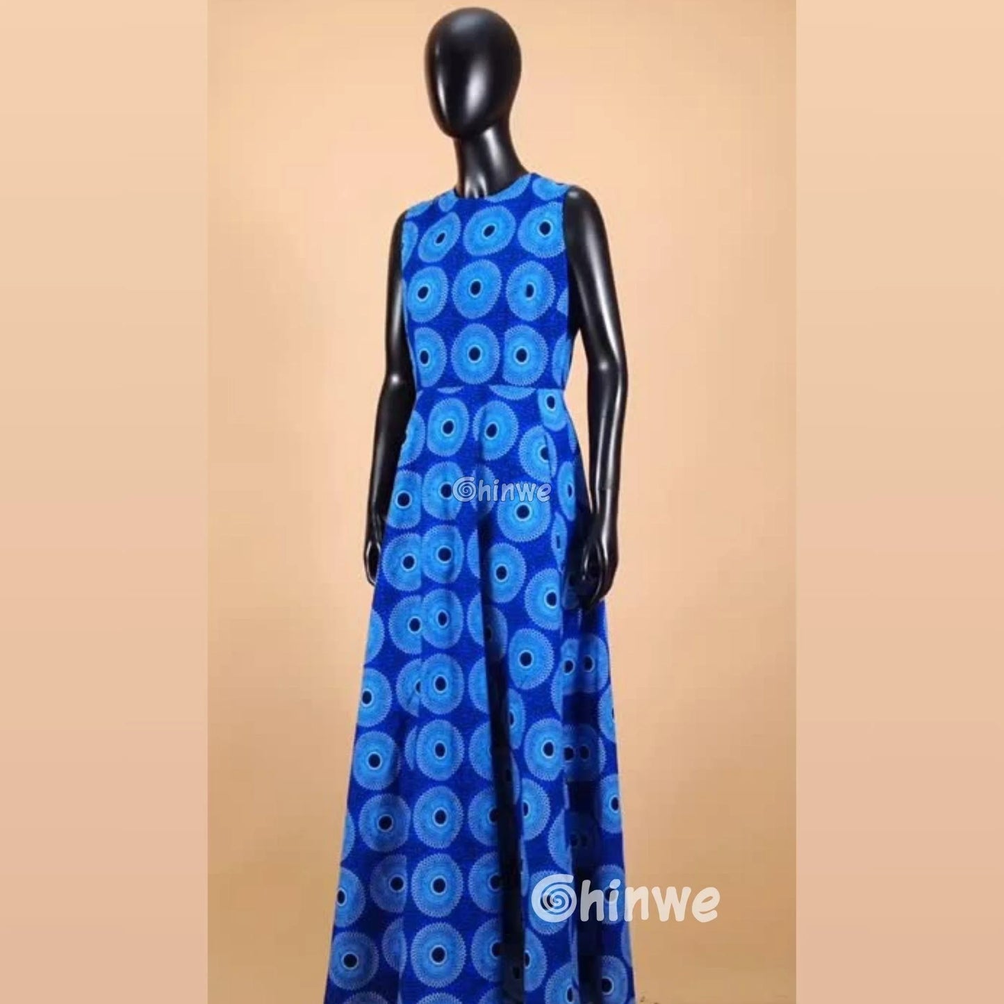 Zara Sleeveless Fit & Flare Ankara Maxi Party Dress - Women’s Clothing