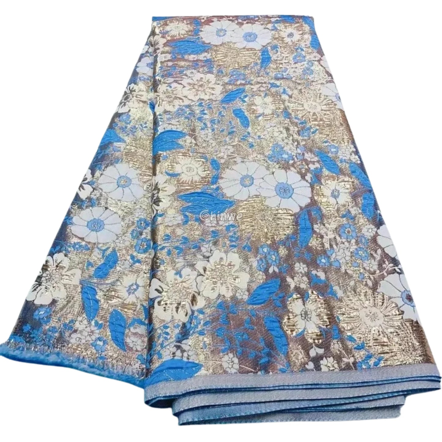 Pumpkin & Glacial Silver Floral Jacquard Brocade with Raised Metallic Threads for Luxe Evening Wear