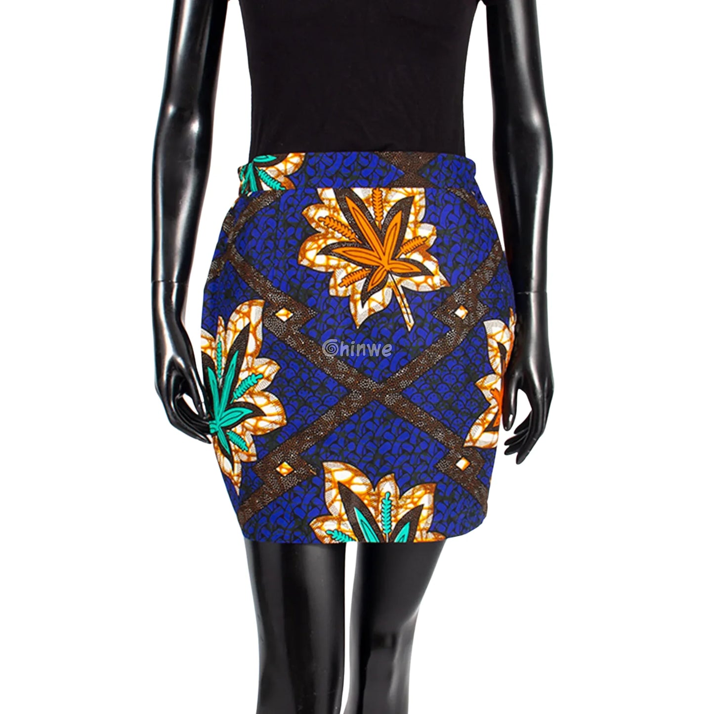 Statement Print High Waisted A Line Pencil Mini Skirt - Women’s Clothing