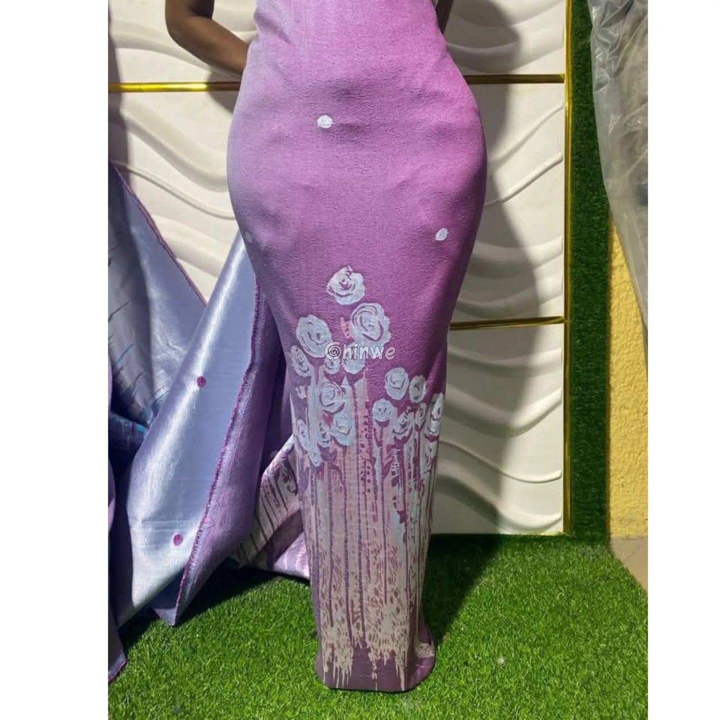 3D Rose Drip Embroidered Brocade Fabric – Floral Metallic Jacquard with Textured Sheen