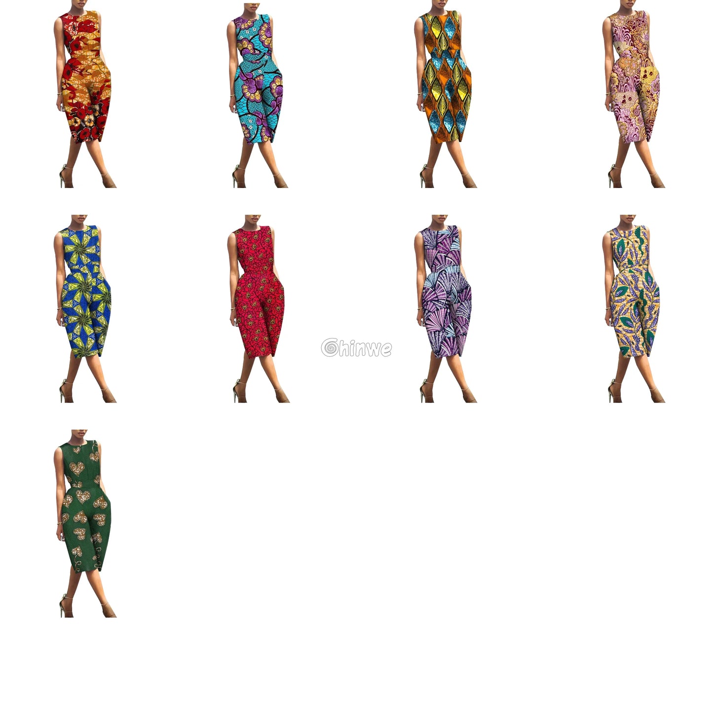 Relaxed Fit Sleeveless Wax Ankara Jumpsuit Resort Bloom - Women’s Clothing