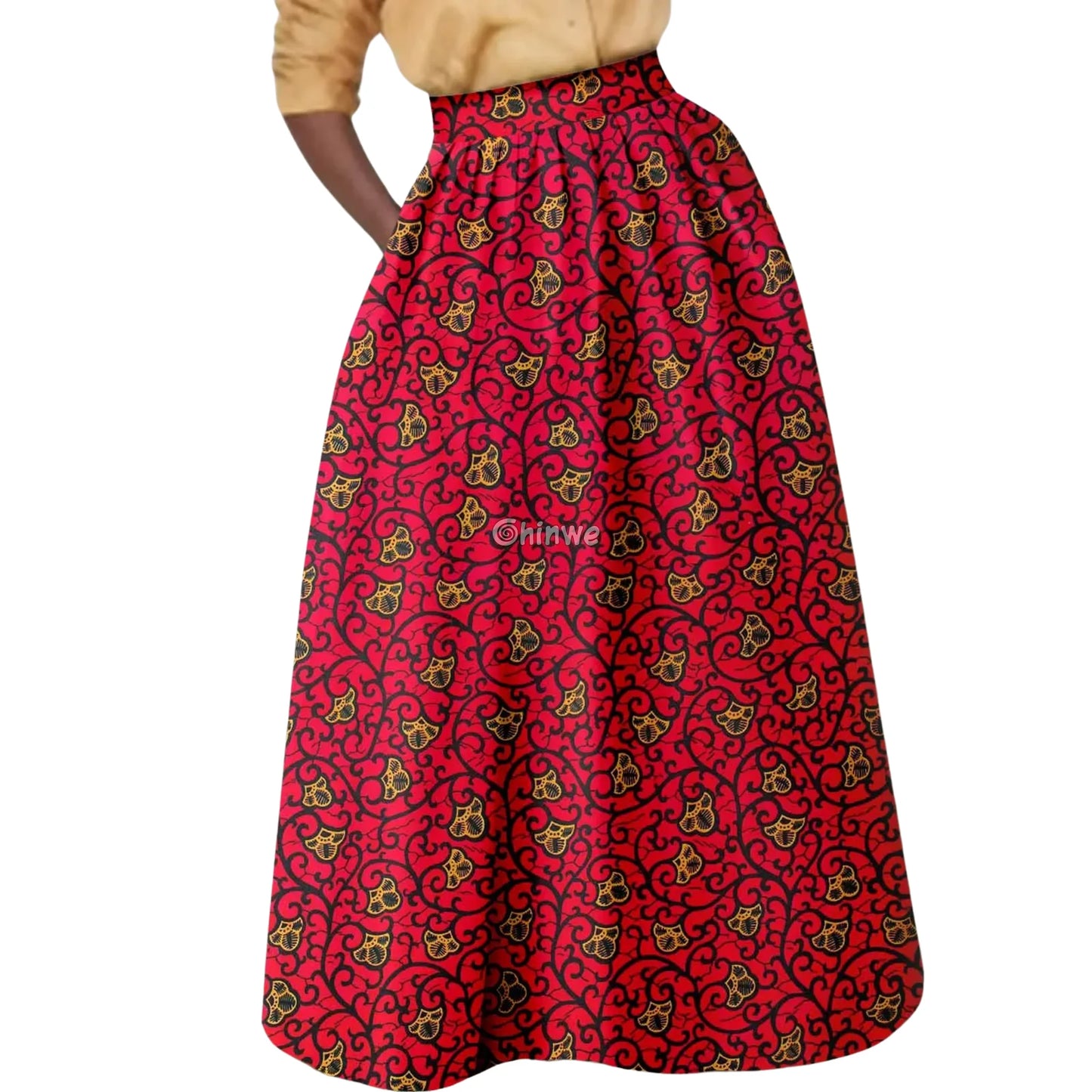 The Nomi Maxi High Waist Ankle Length Loose Skirt with Pockets - Women’s Clothing