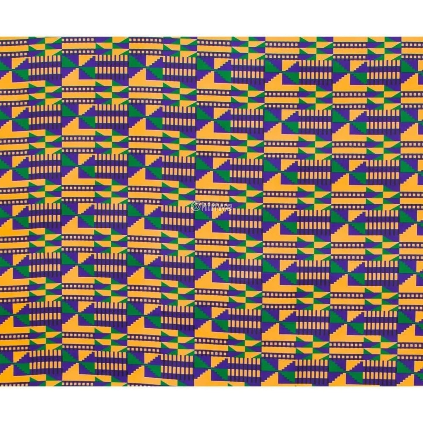 Yellow Green and Blue Geometric Ankara Wax Print Fabric African Wax Print Fabric