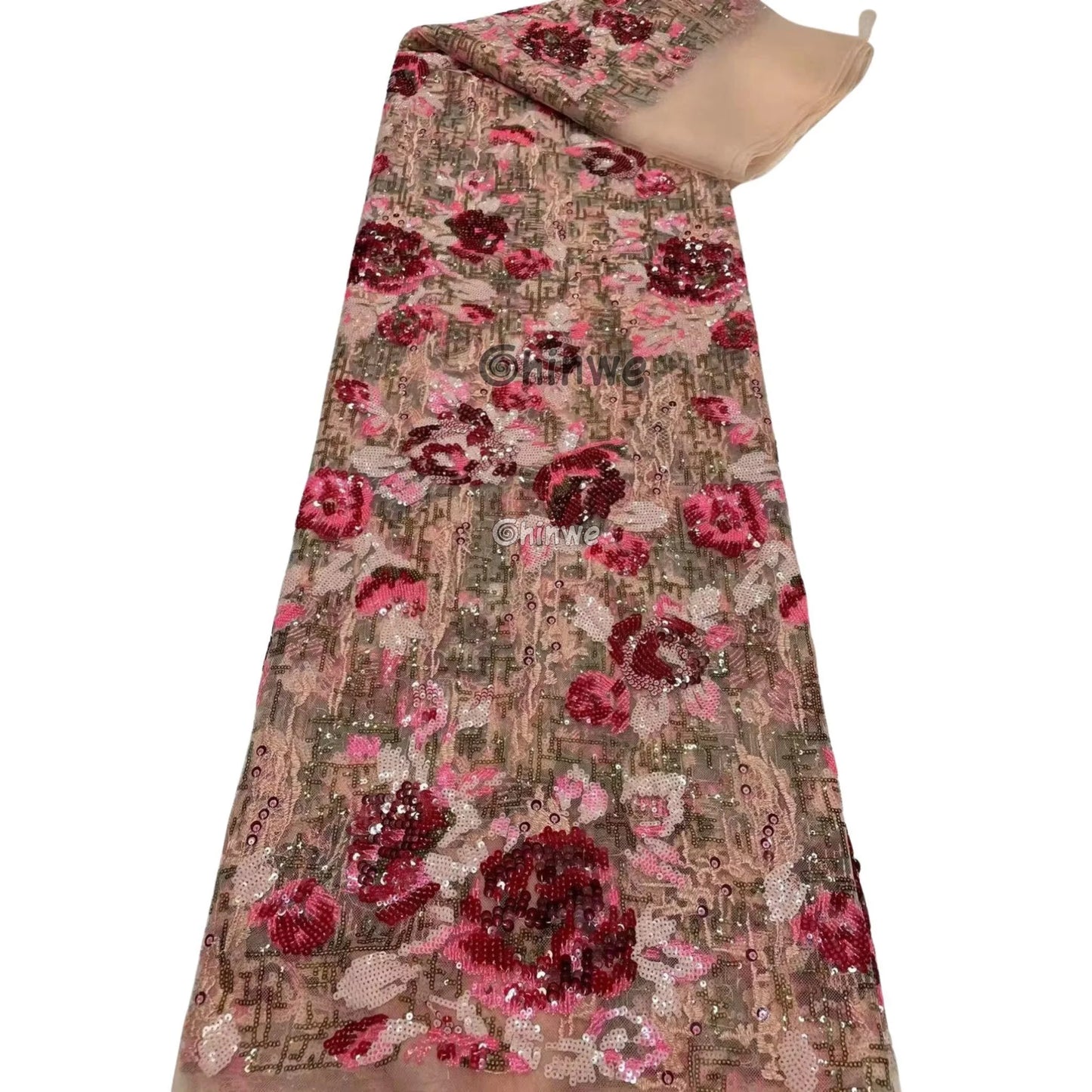 Sequin Mesh Lace with Floral Embroidery and Iridescent Detailing in Soft and Bold Colorway