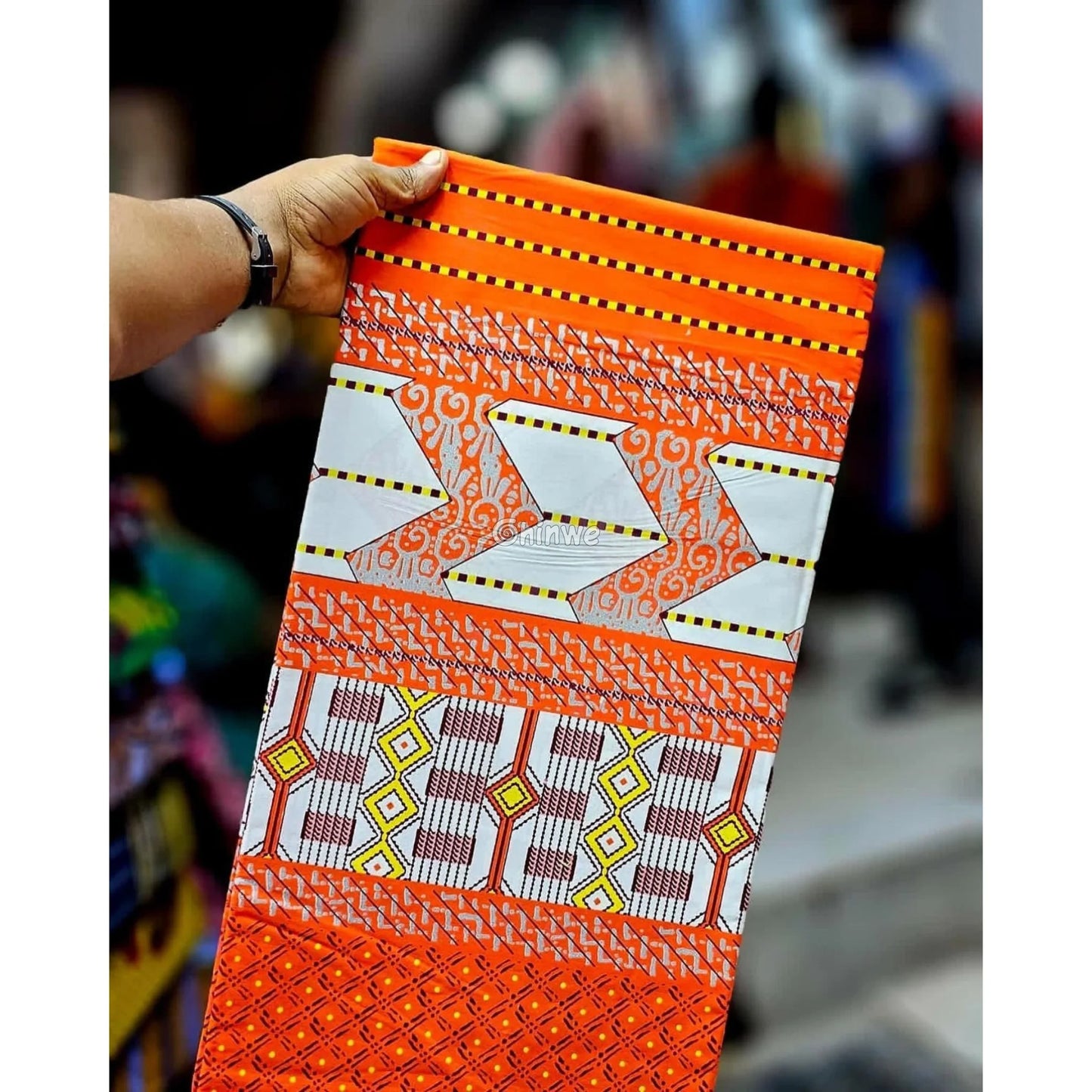 Red White & Gold Kente Brocade with Geometric Motifs Arrow Panels & Metallic Detailing Royal Cipher Kente / 6yards