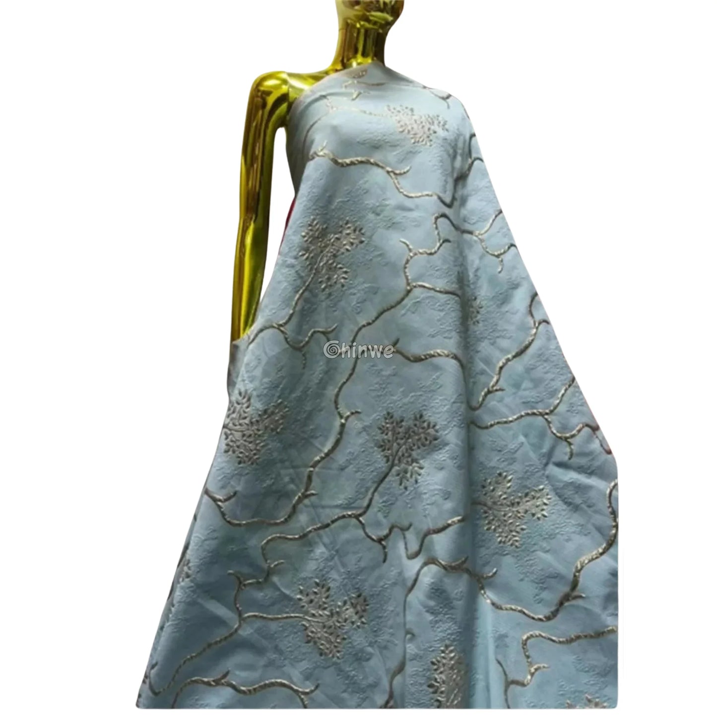 Jacquard Brocade Fabric with Metallic Floral Vines and Raised Texture Available in 7 Luxe Colors African Wax Print