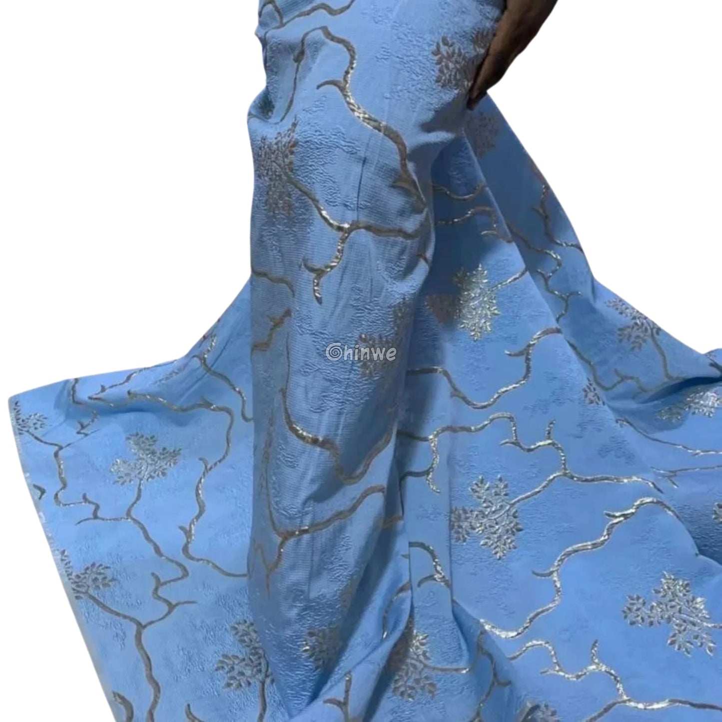 Jacquard Brocade Fabric with Metallic Floral Vines and Raised Texture Available in 7 Luxe Colors African Wax Print