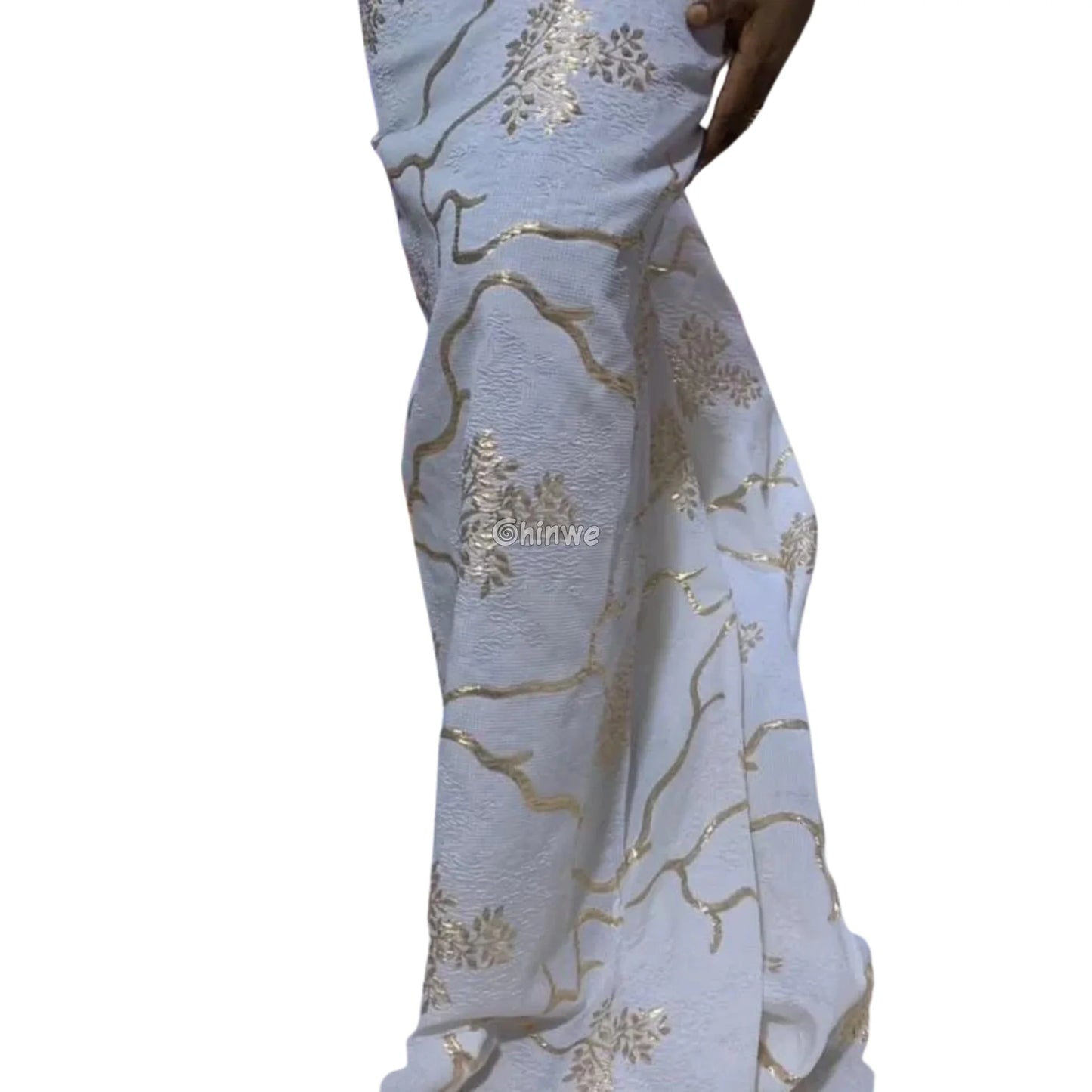 Jacquard Brocade Fabric with Metallic Floral Vines and Raised Texture Available in 7 Luxe Colors African Wax Print