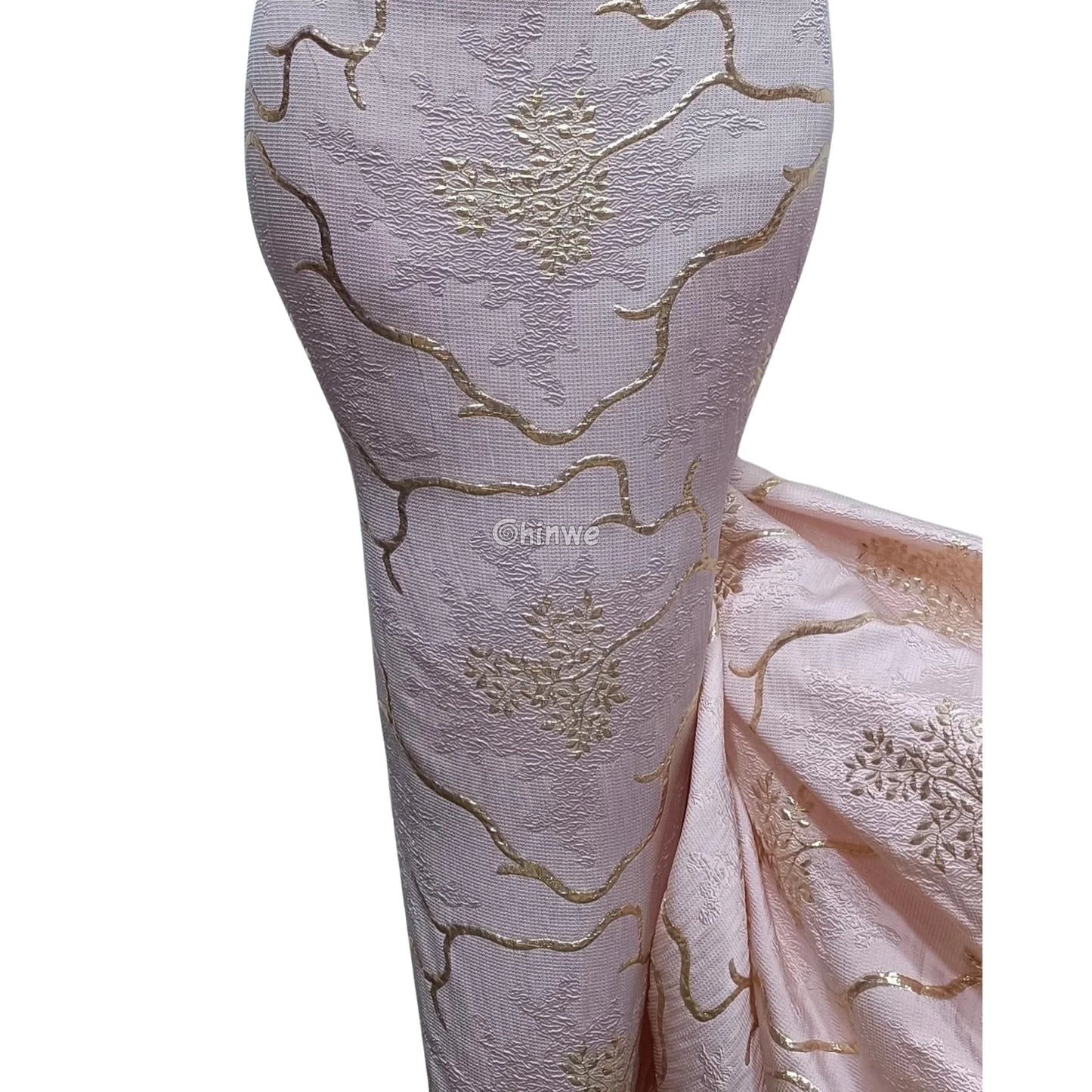 Jacquard Brocade Fabric with Metallic Floral Vines and Raised Texture Available in 7 Luxe Colors African Wax Print