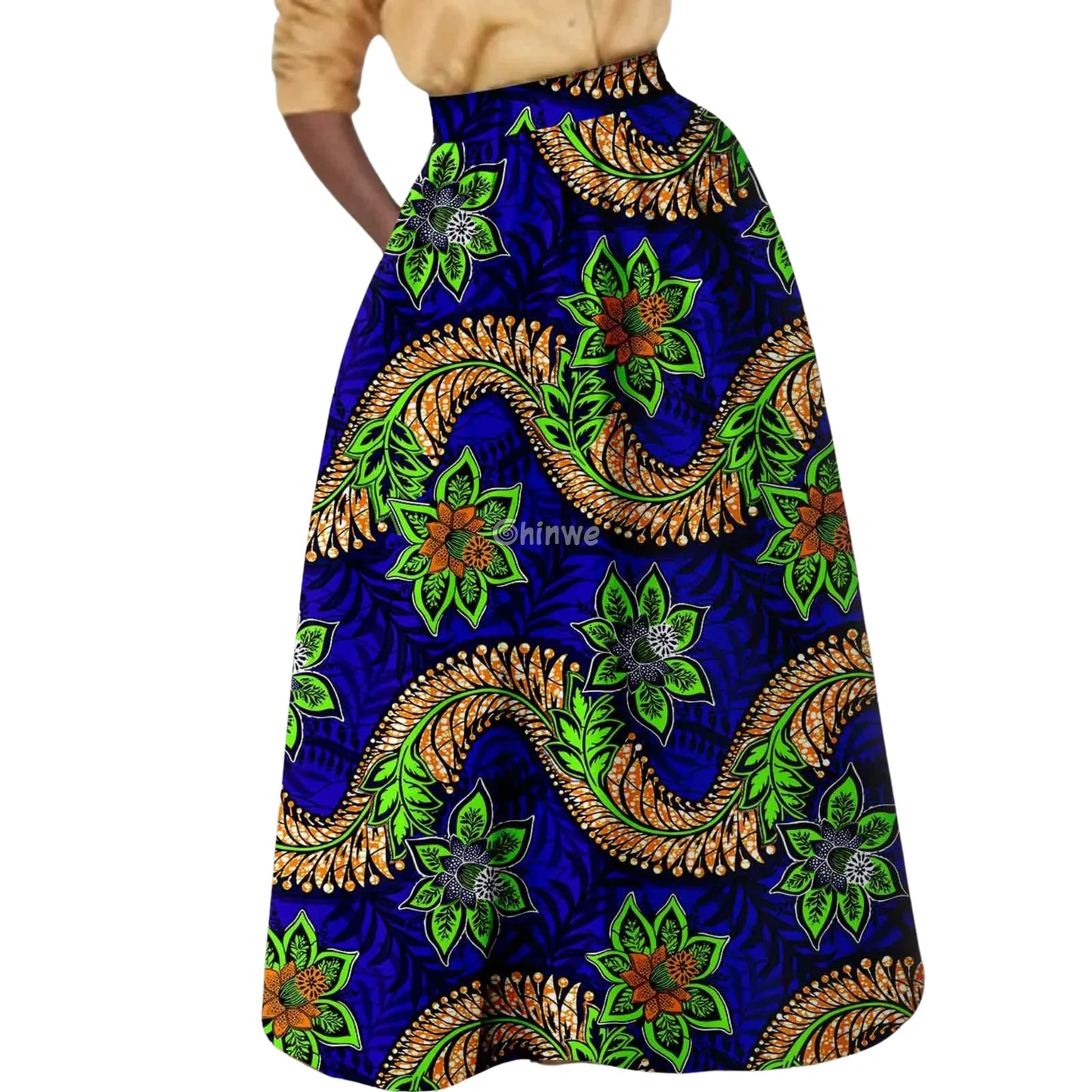 The Nomi Maxi High Waist Ankle Length Loose Skirt with Pockets - Women’s Clothing