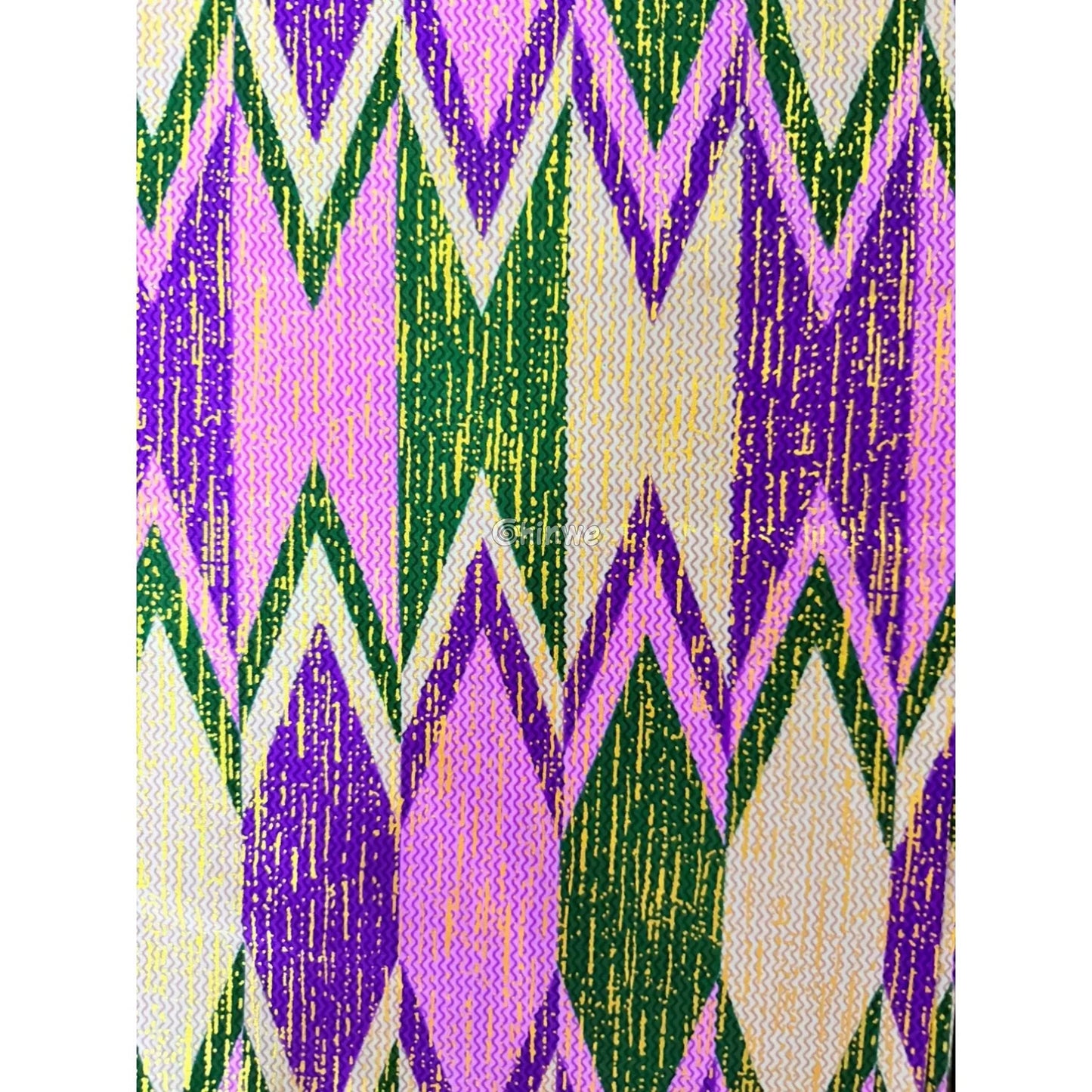 Lilac Green & Ivory Kente Brocade with Jagged Flame Motif and Gold Metallic Accents Lilac Forest Kente / 6yards African