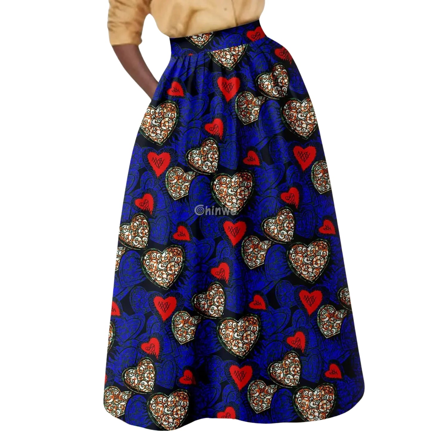 The Nomi Maxi High Waist Ankle Length Loose Skirt with Pockets - Women’s Clothing