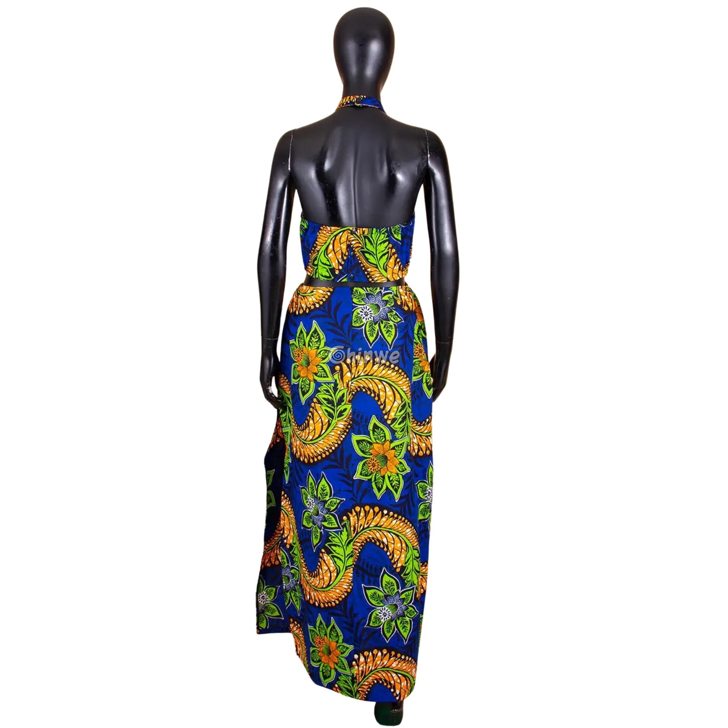 Summer Days Halter Two Piece Set Slit Maxi Skirt and Crop Top Women’s Clothing