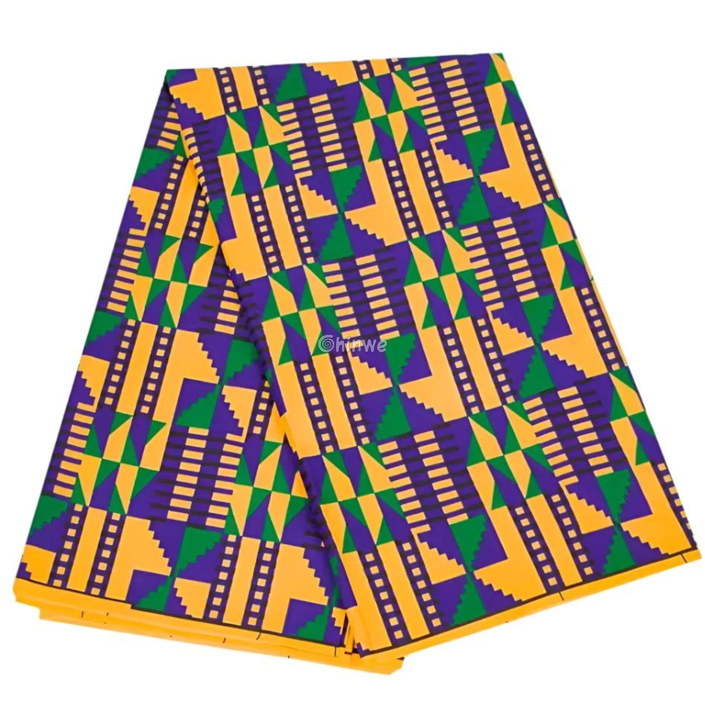 Yellow Green and Blue Geometric Ankara Wax Print Fabric 6yards African Wax Print Fabric