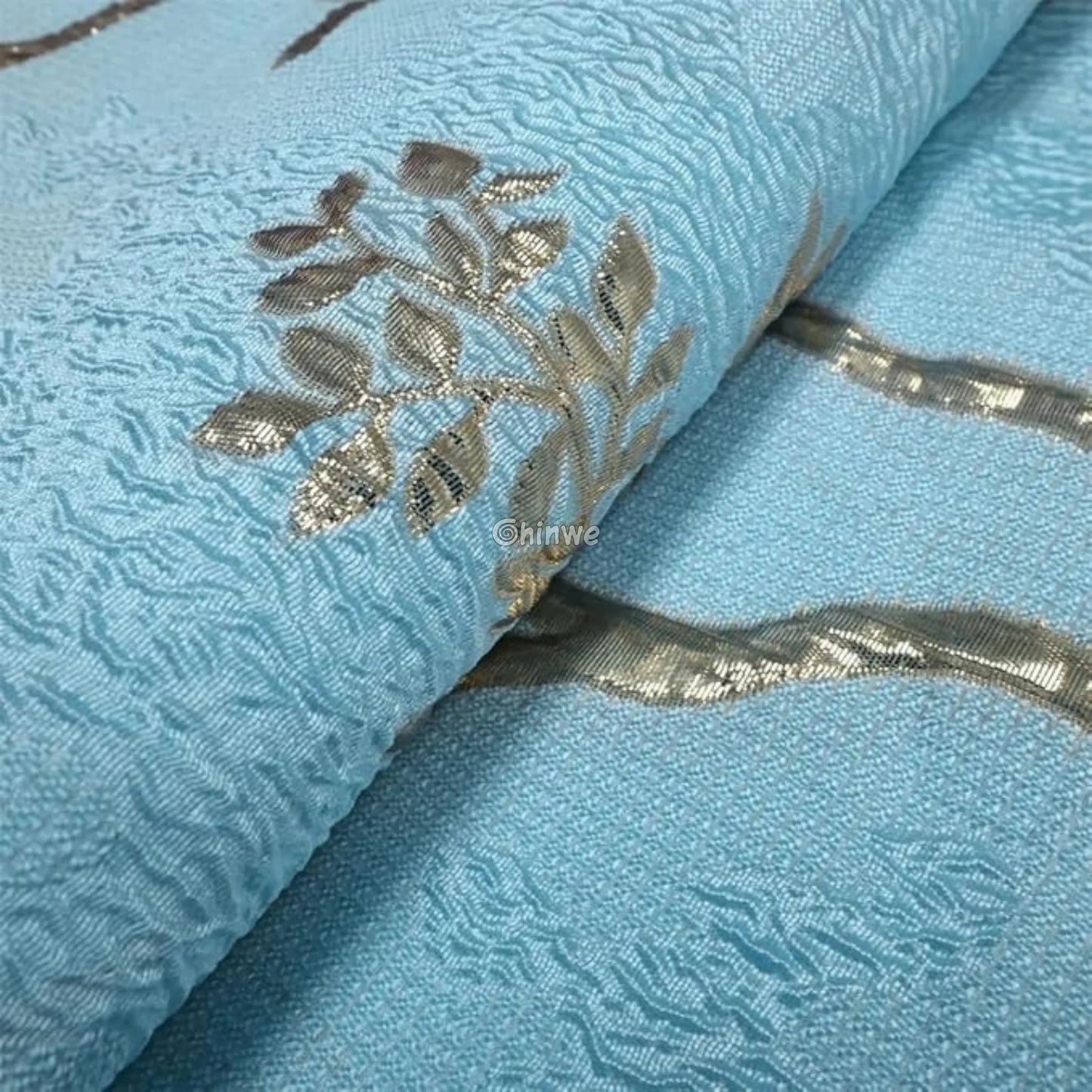 Jacquard Brocade Fabric with Metallic Floral Vines and Raised Texture Available in 7 Luxe Colors African Wax Print