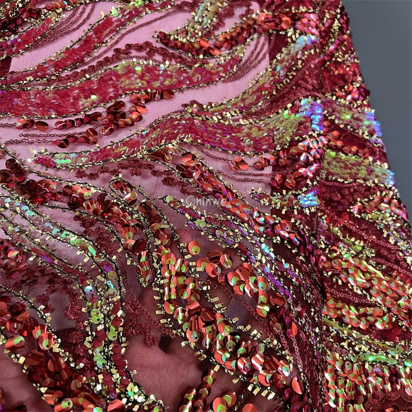 High Quality Nigerian Tulle Lace Fabrics Latest Beaded sequins Mesh African Lace Fabric Bride French Net Lace Fabric