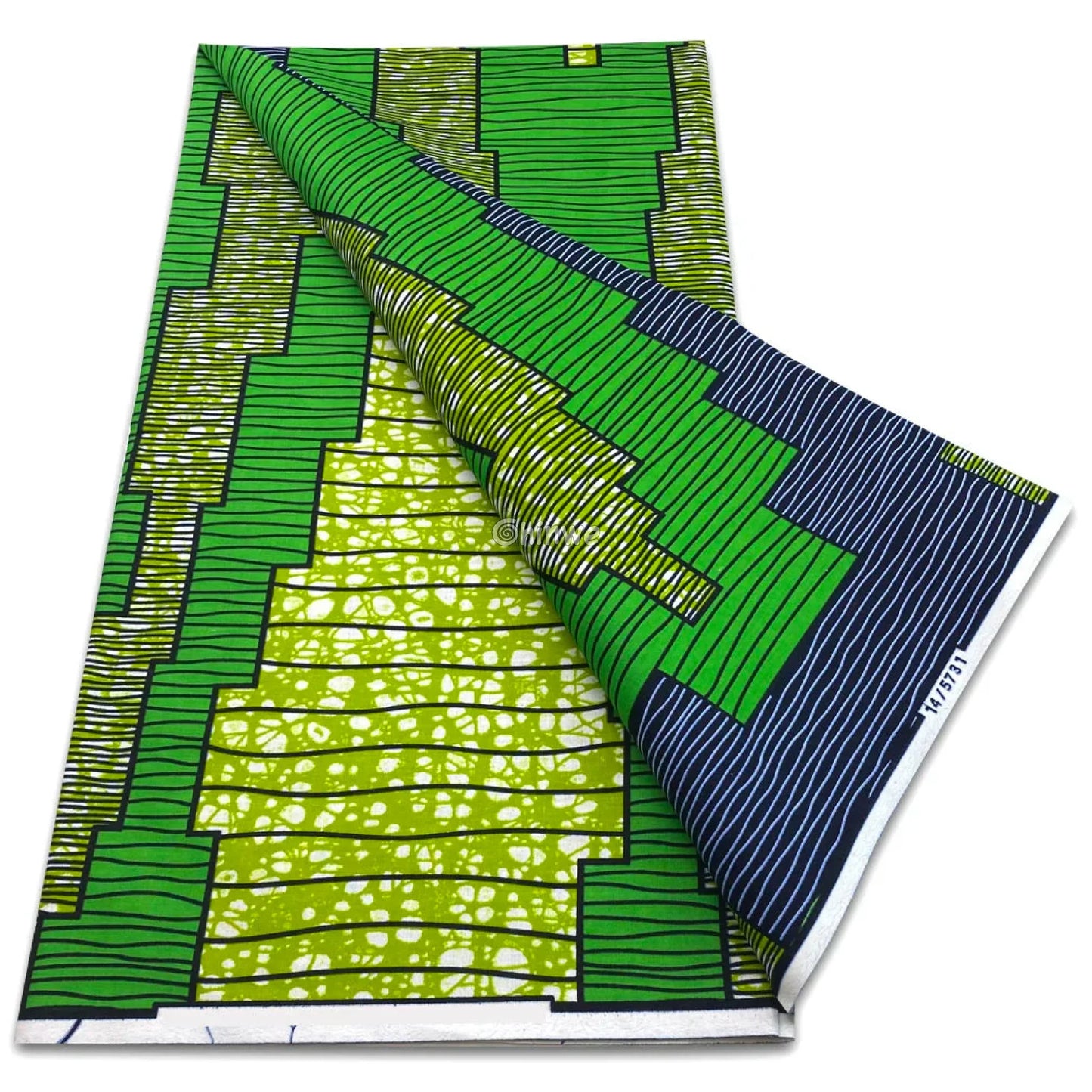 Layered Emerald and Chartreuse Stair-Step Print with Navy Linear Grid and Crackled Tie-Dye Texture Emerald Green and