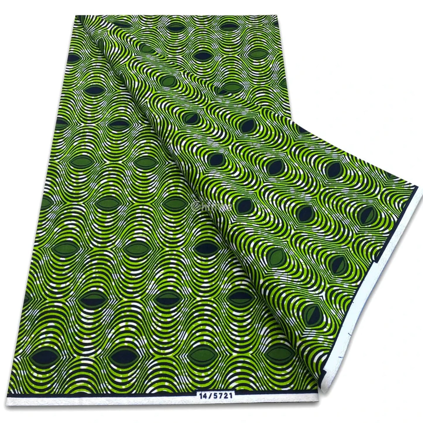 Green and Black Ripple Illusion Print with Layered Concentric Ovals and Micro-Dot Pattern Texture Green with Black &