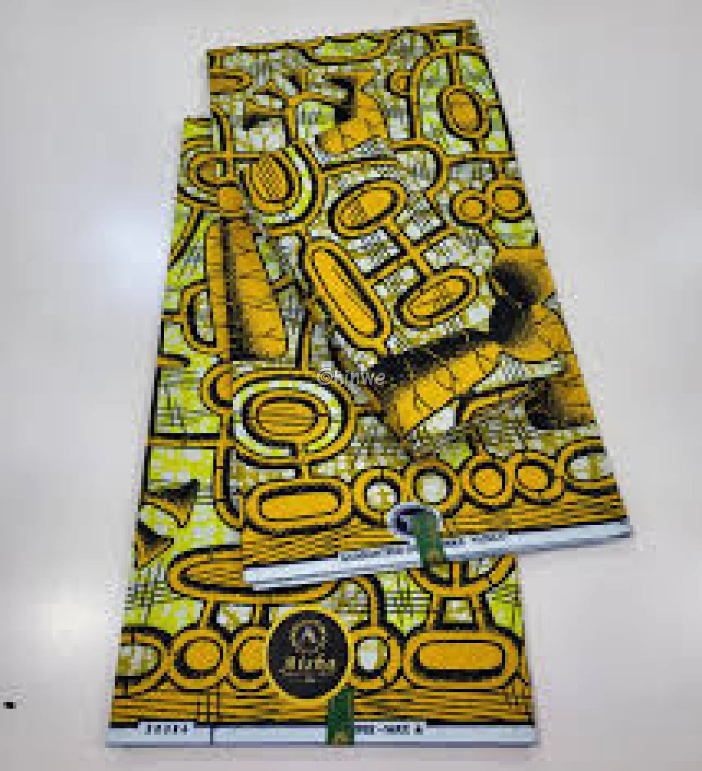 Bold Yellow Abstract Ankara Fabric with Geometric Designss