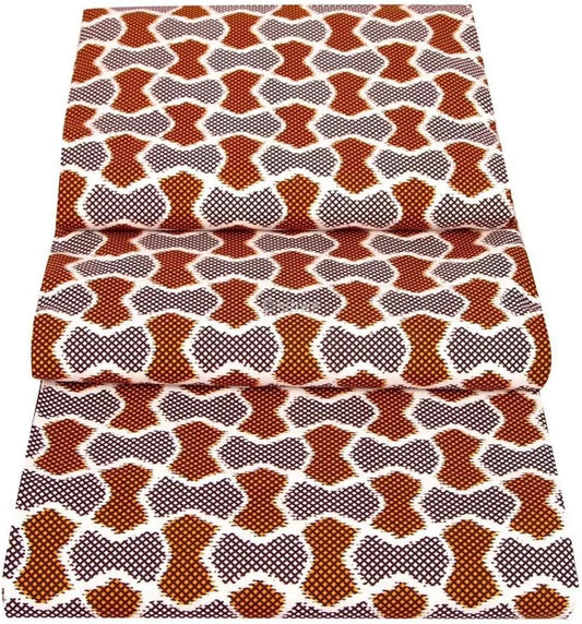Brown Geometric Ankara Wax Print with Abstract Shapes