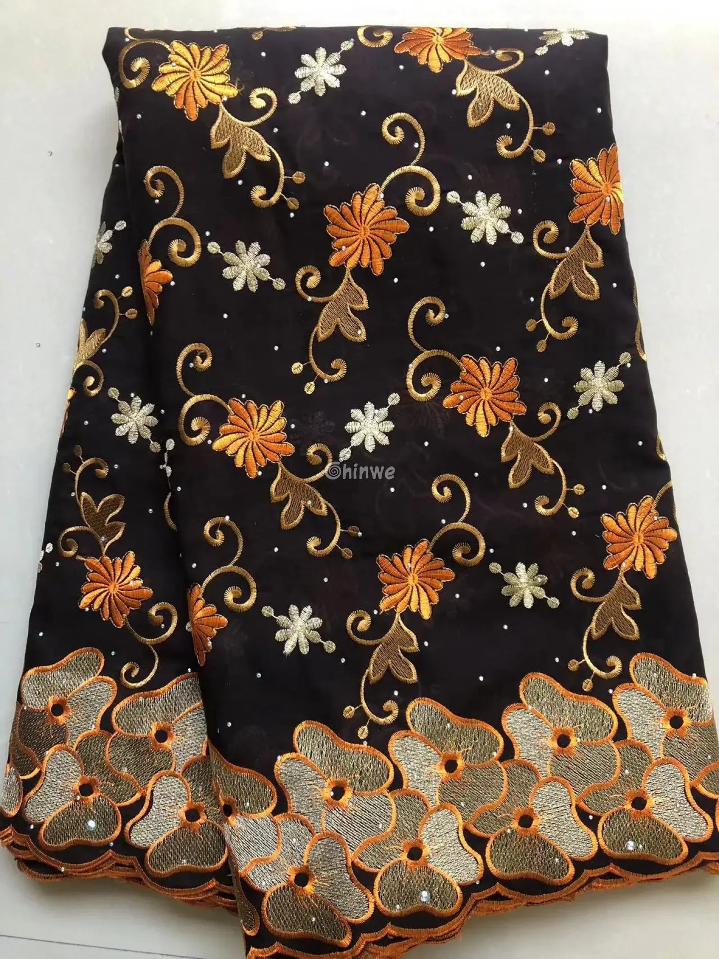 Delicate Embroidered French Tulle Lace Fabric with Rhinestones in Multiple Color Variations