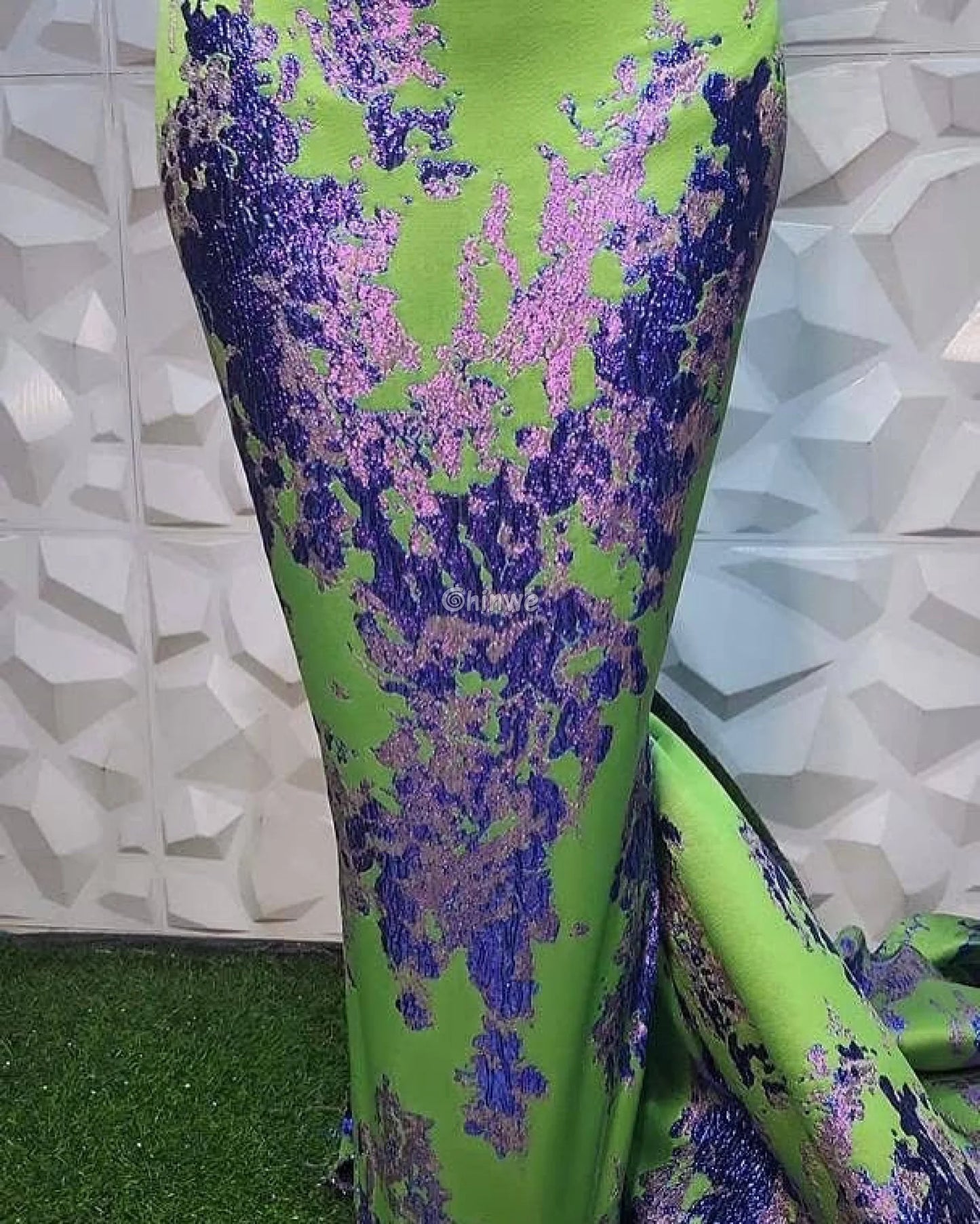 Luxurious Jacquard Brocade with Iridescent Foil Accents & Abstract Marbling Motif Jacquard Brocade
