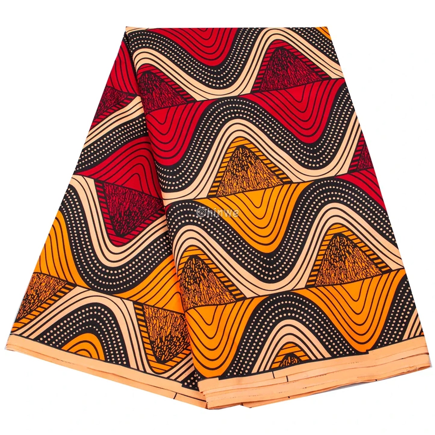 Red and Orange Ankara Wax Print Fabric