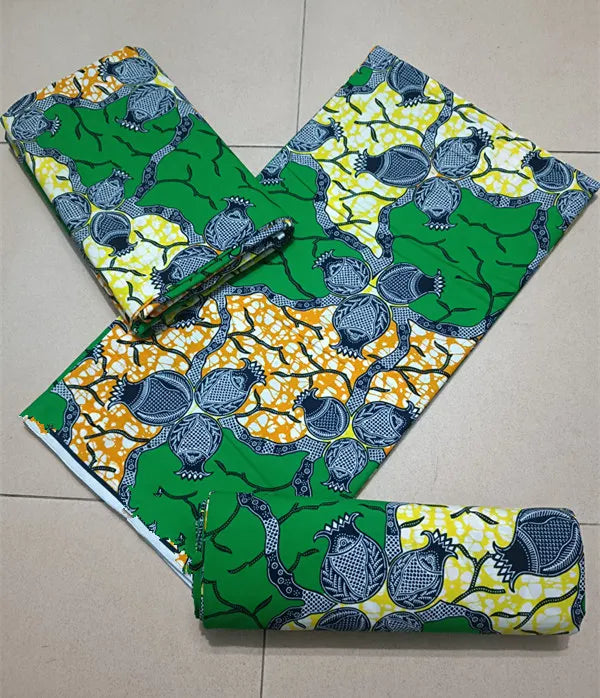 Maximalist Floral Ankara Wax Print Fabric Collection, 6 Yards