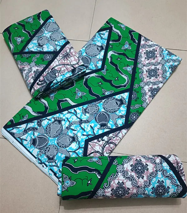 Maximalist Floral Ankara Wax Print Fabric Collection, 6 Yards
