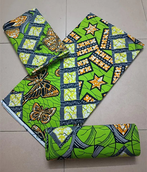 Maximalist Floral Ankara Wax Print Fabric Collection, 6 Yards