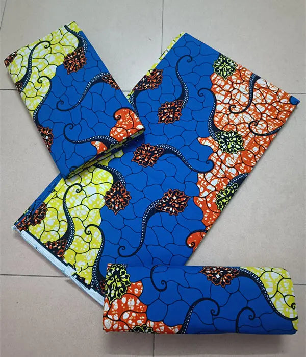 Maximalist Floral Ankara Wax Print Fabric Collection, 6 Yards