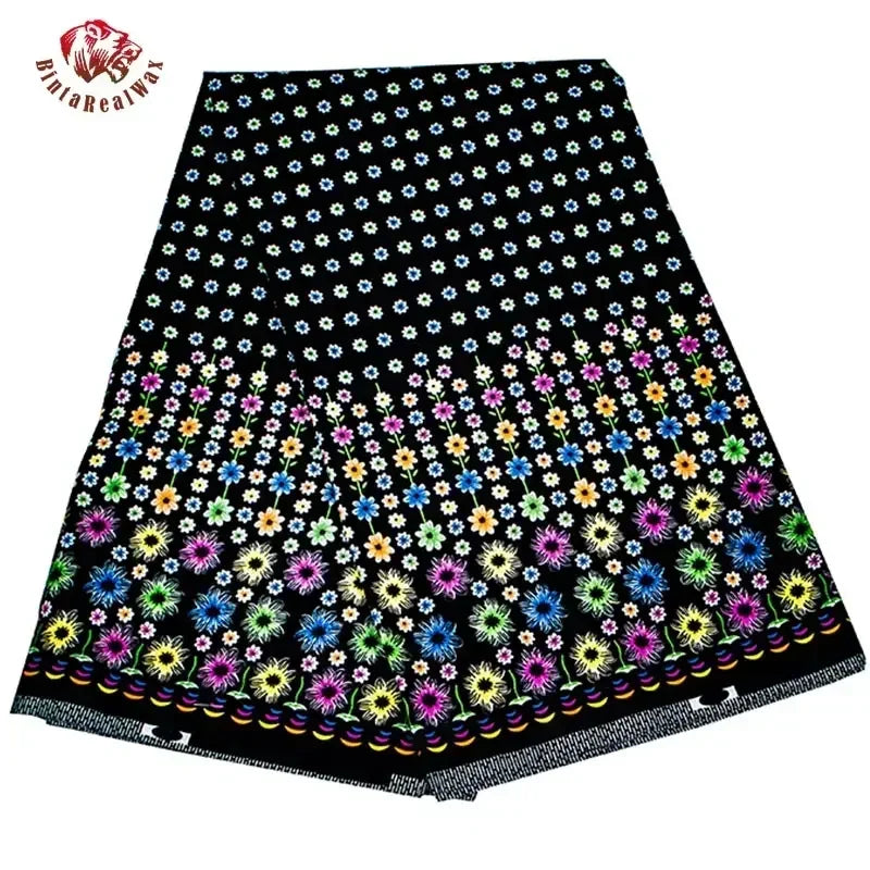 Bold Medallion Ankara Wax Print Fabric Collection – Black, Green, Plum, Tan & Amber, 6 Yards