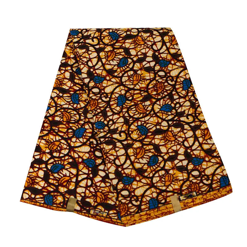 Bold Medallion Ankara Wax Print Fabric Collection – Black, Green, Plum, Tan & Amber, 6 Yards