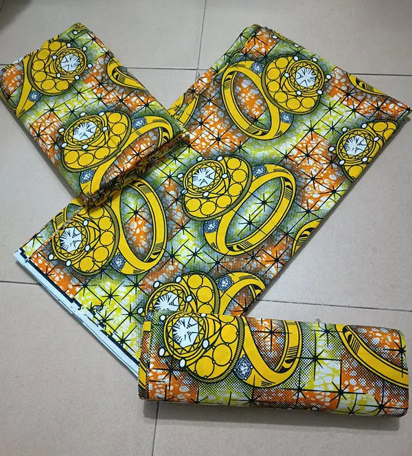 Maximalist Floral Ankara Wax Print Fabric Collection, 6 Yards