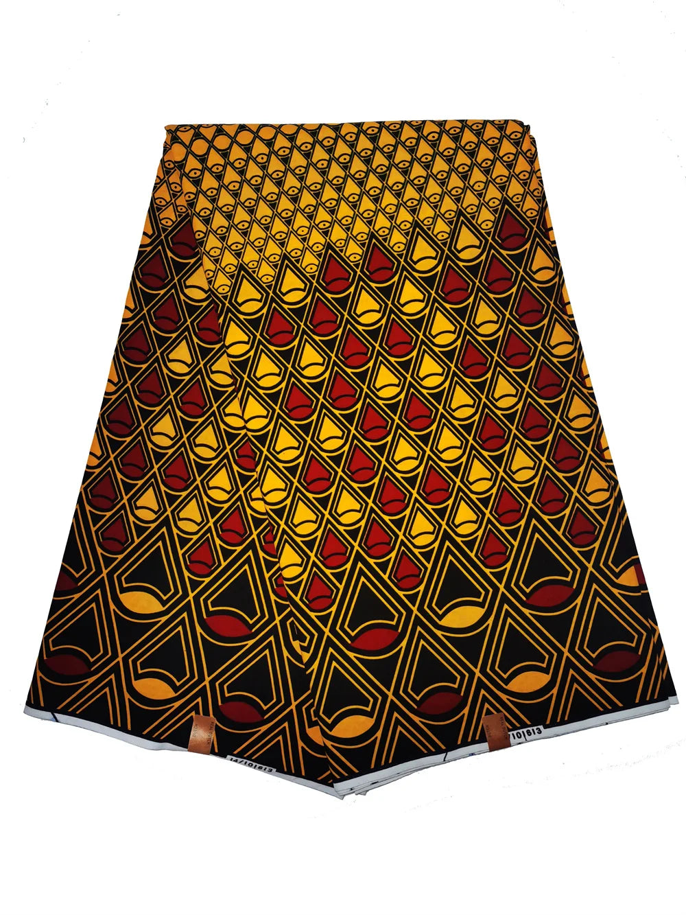 Woven Knot Ankara Wax Print Fabric Collection II – Green, Orange & Red, 6 Yards