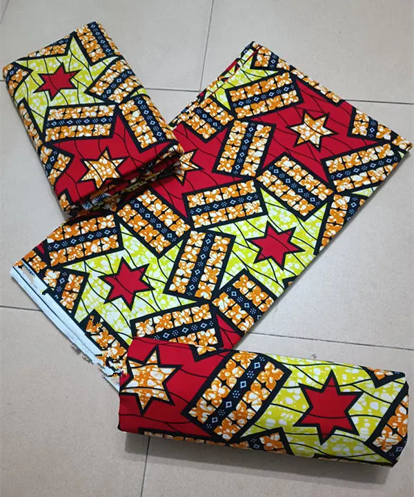 Maximalist Floral Ankara Wax Print Fabric Collection, 6 Yards