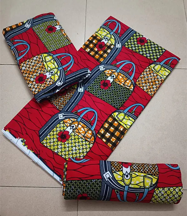 Maximalist Floral Ankara Wax Print Fabric Collection, 6 Yards